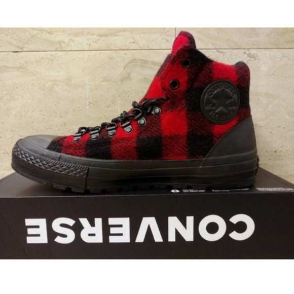 converse plaid boots
